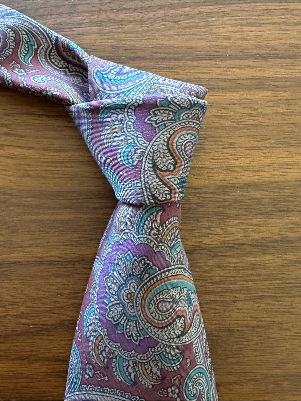 Coach Purple Paisley Silk Tie